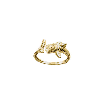 Whale Shark Solid Gold Wrap Ring GRI2556